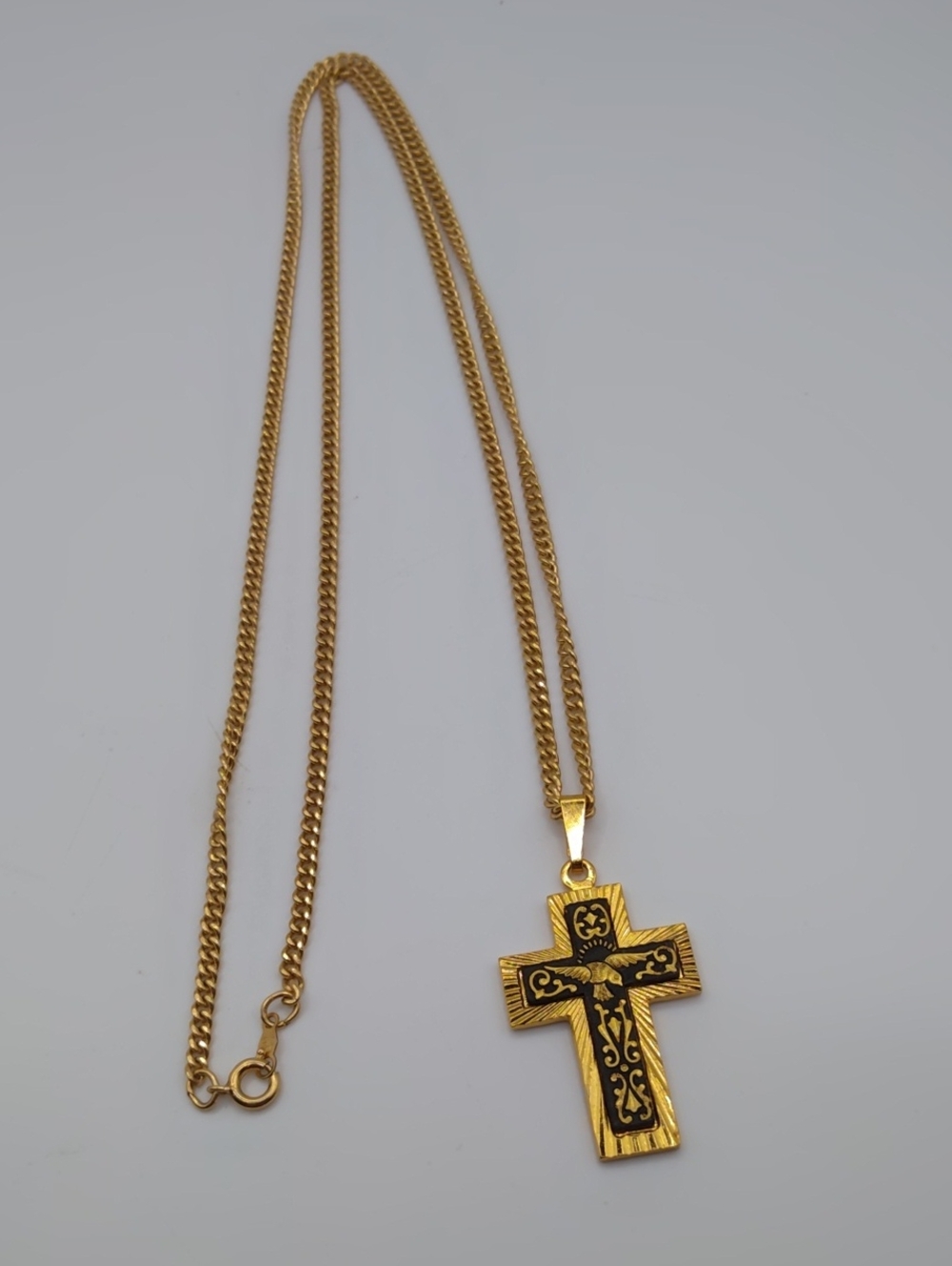 Damascene Cross On A 12k GF Chain - Picture 1 of 6